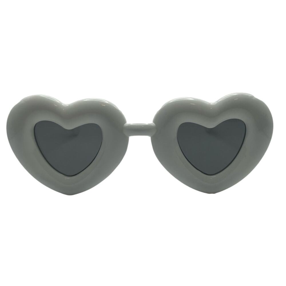 6190W | White Thick Frame Novelty Heart Sunglasses